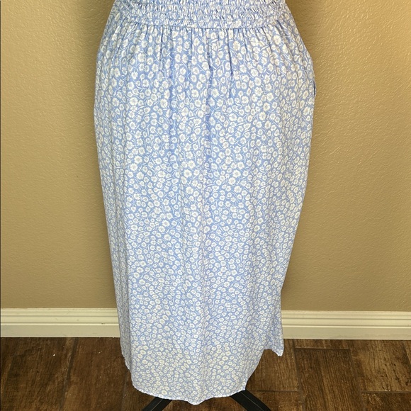 Abercrombie & Fitch Purple Floral Smocked Midi Dress Cottagecore - Picture 6 of 8